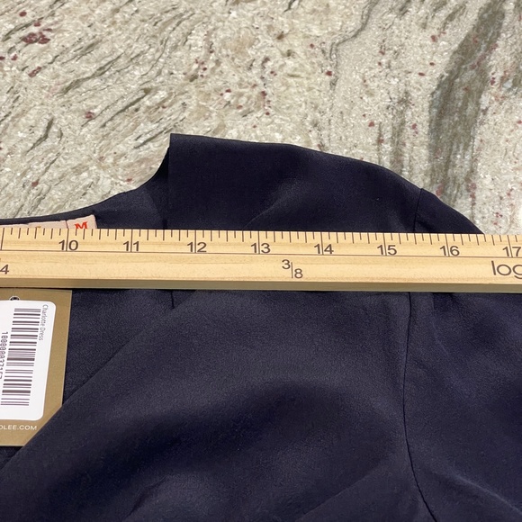 Rungolee Charlotte Dress Long Sleeve Silky V Neck Navy Size M - Picture 10 of 12